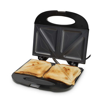 Sandwichmaker | 750 W | Sandwichplatten | automatische Temperaturkontrolle | Antihaftbeschichtung | schwarz