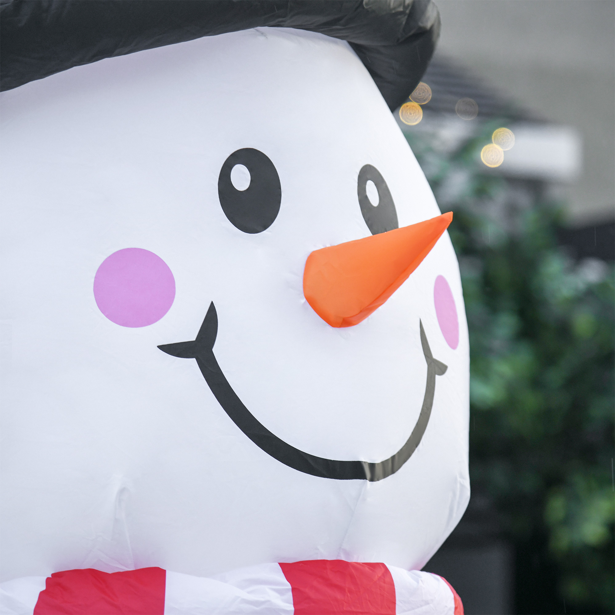 Weihnachtsdeko, aufblasbarer Schneemann, 2,4 m, LED-Beleuchtung, Gebläse, Weiß