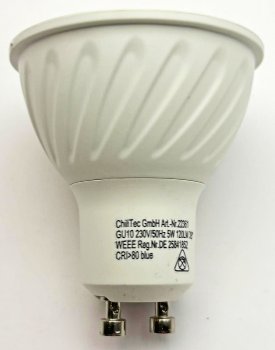 LED Strahler GU10 "LDS-50" blau, 38°, 230V/5W