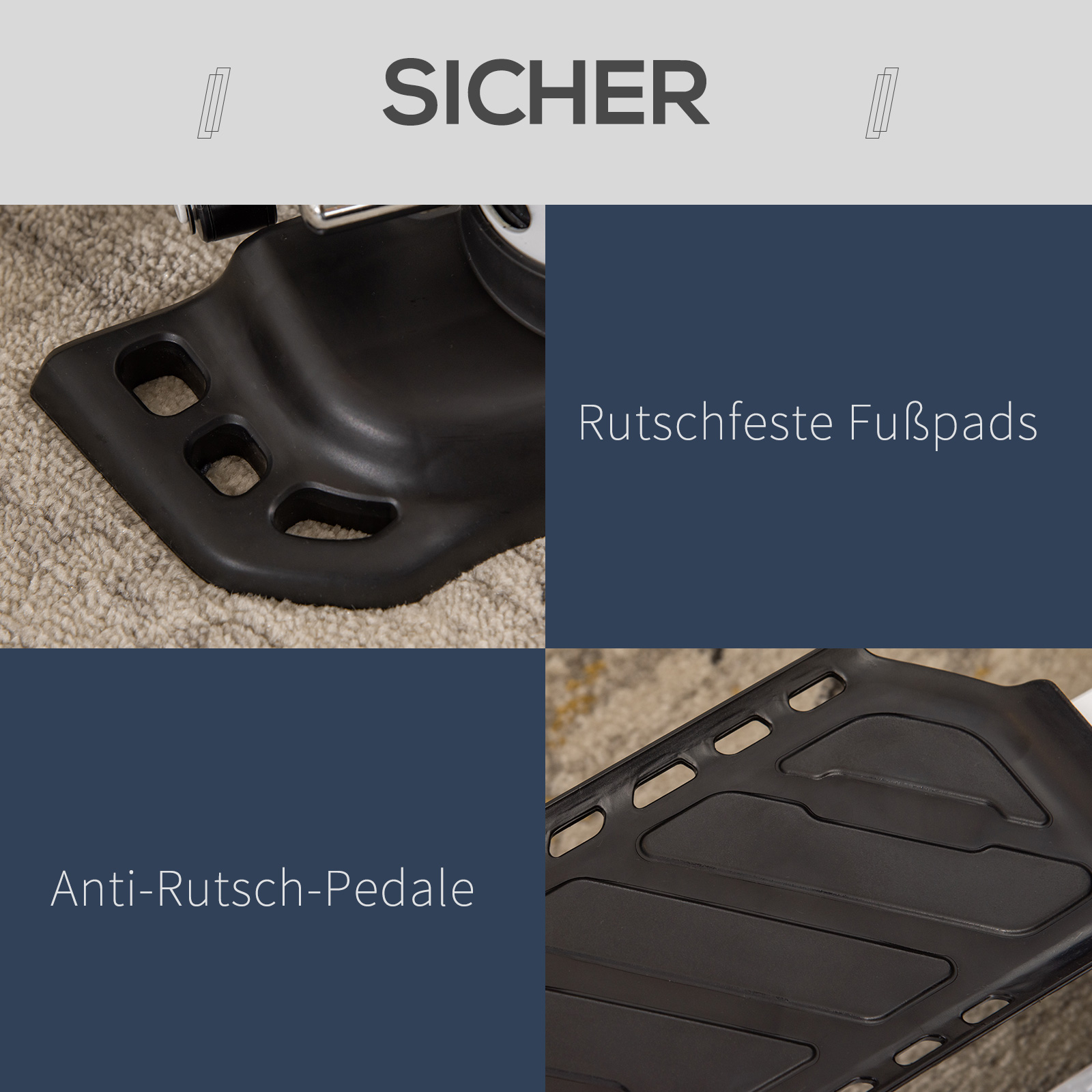 Mini Stepper für Zuhause, Rutschfest Up-Down Stepper mit LCD-Anzeige, Stepper Hometrainer mit zwei großen Pedalen, Stahl, Schwarz