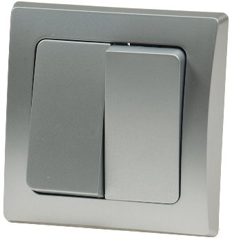 DELPHI Serien-Schalter 2-fach / 250V~/ 10A, inkl. Rahmen, UP, silber