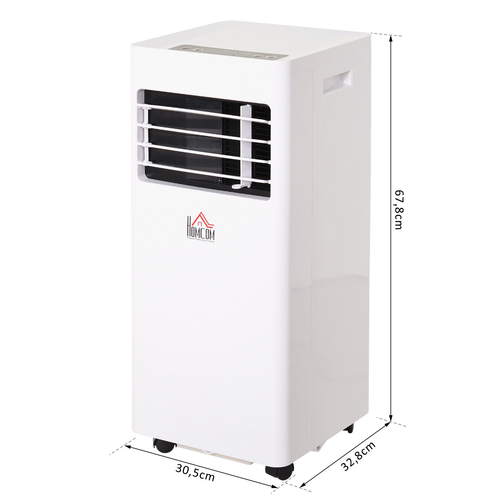 mobile Klimaanlage, 7000BTU 3-in-1 Klimagerät - Kühlen, Entfeuchtung und Ventilation - Luftentfeuchter, Ventilator, mit Fernbedienung 24h Timer, 2 Geschwindigkeitsstufen, für 10-26 m², Weiß