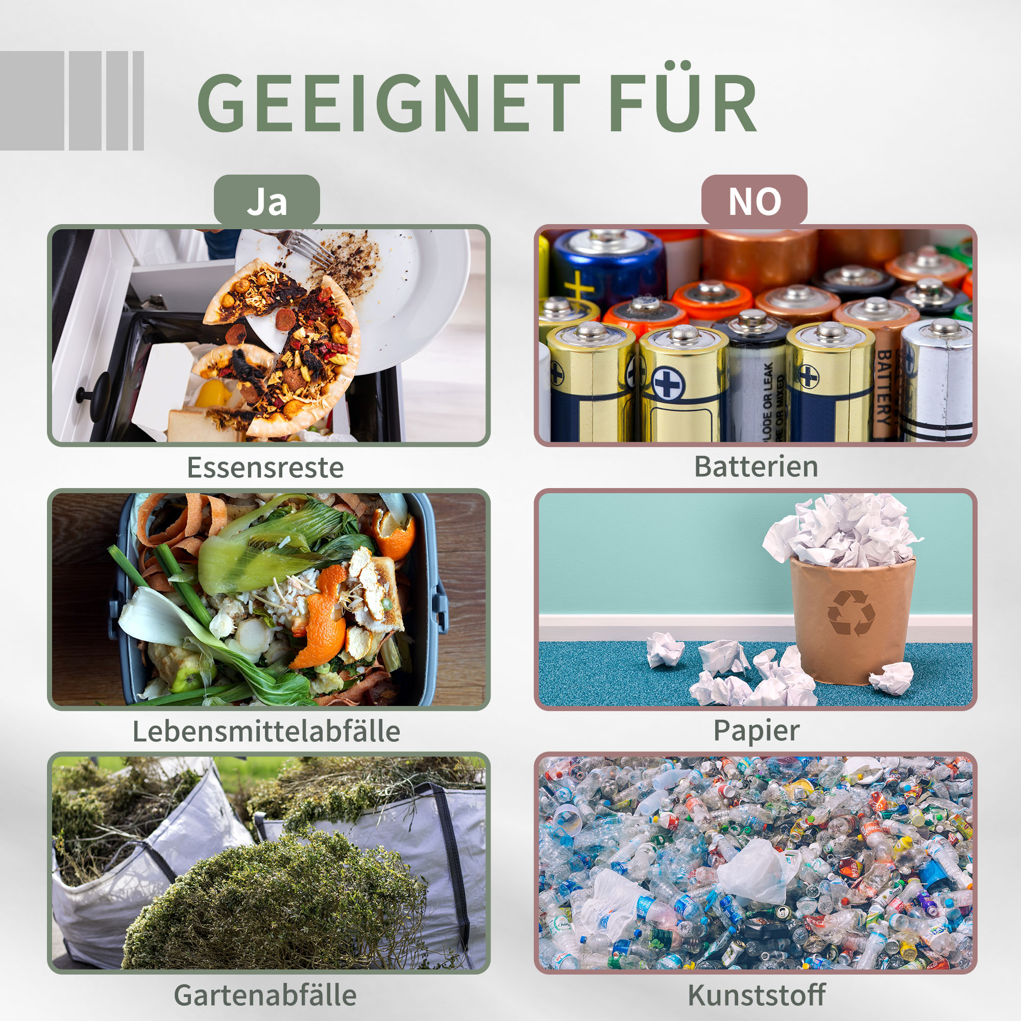 Kompostbehälter mit 2 Behältern, 160 L Fassungsvermögen, drehbar, 71 cm x 65 cm x 96 cm, Schwarz