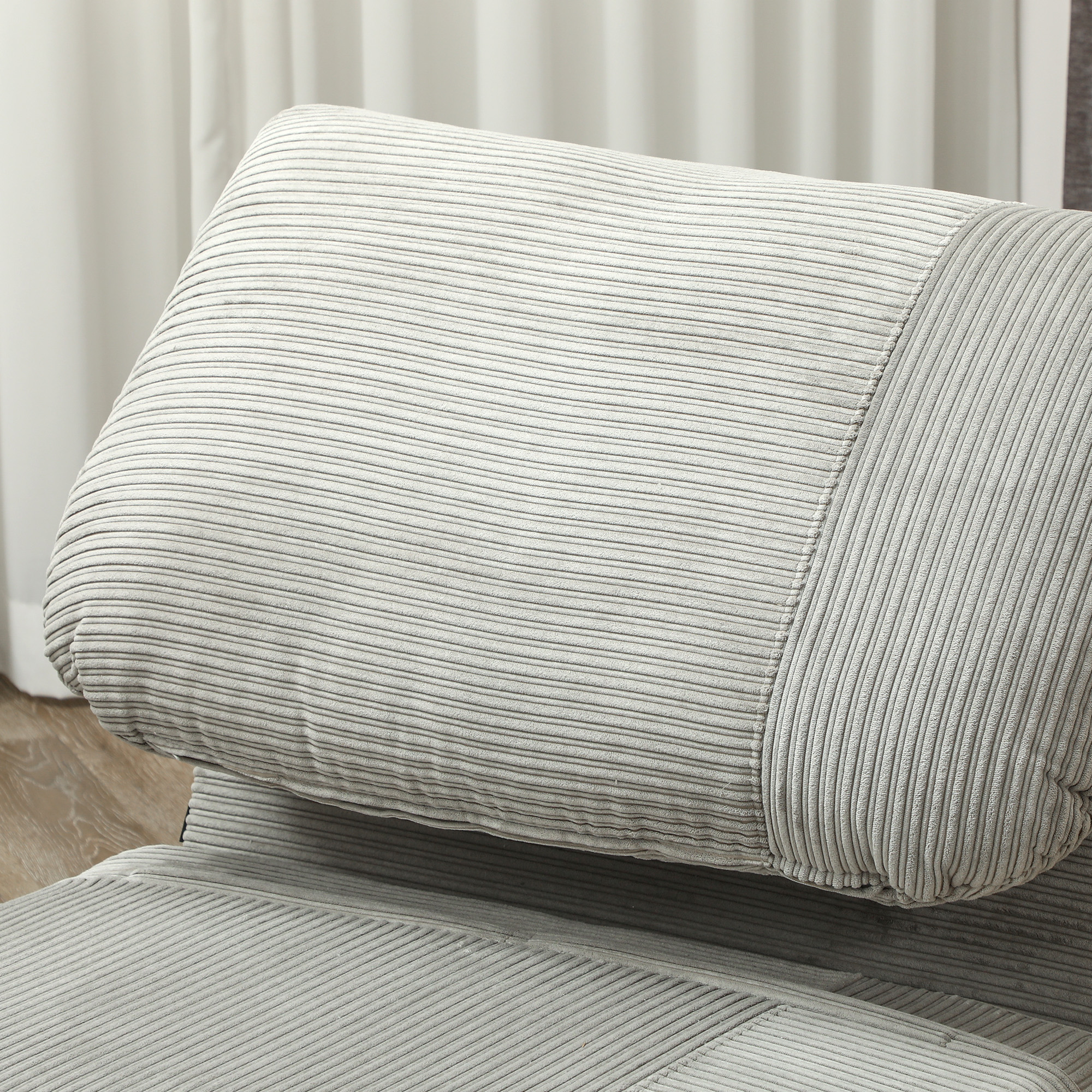2-in-1 Schlafsessel Gästebett, verstellbare  Kopfstütze Cord-Optik 82 cm x 8 cm x 83 cm Grau