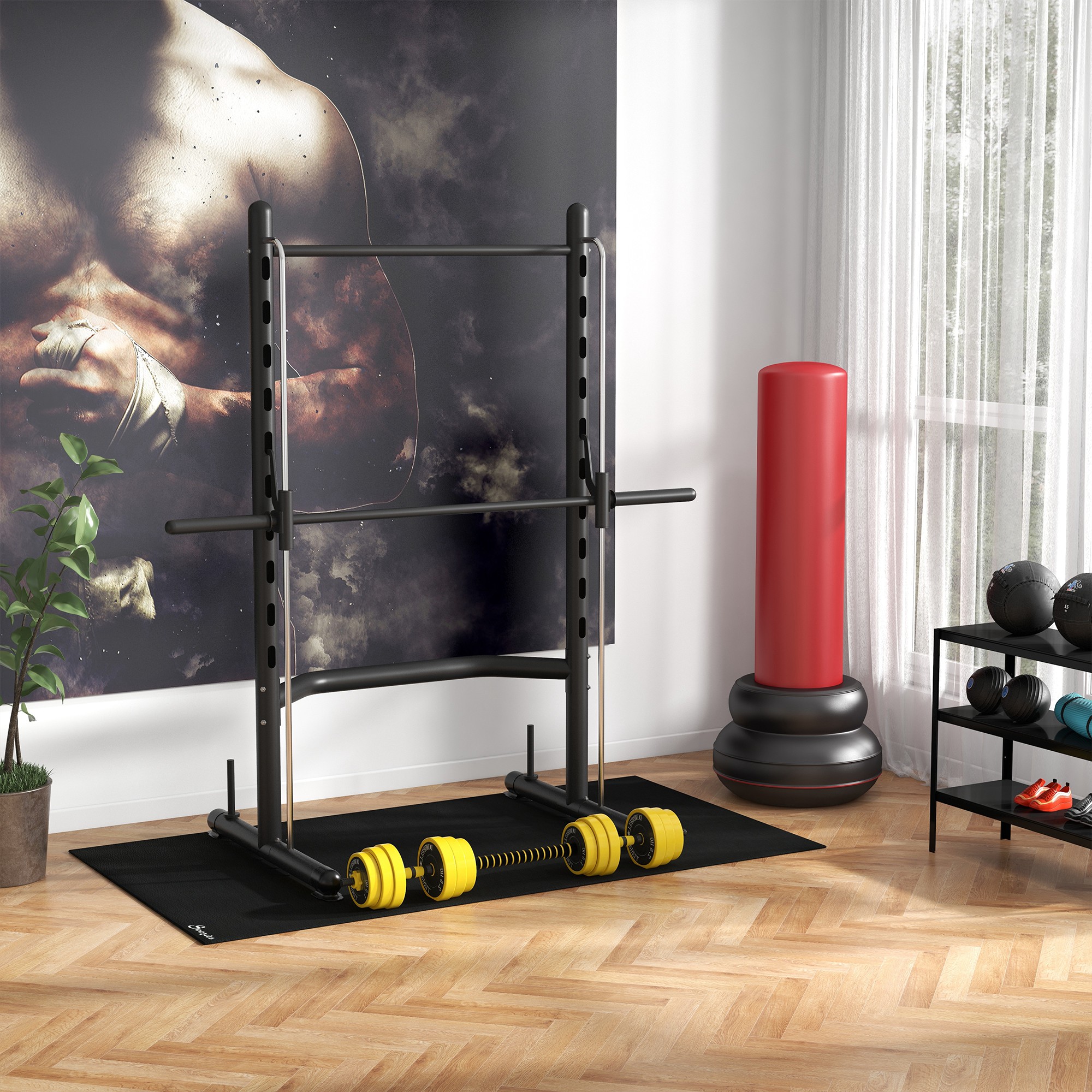 25 kg Hantel & Langhantel, einstellbare ergonomische 3-in-1 Hantelset,12 × Platten,2 × Kurze Stöcke,1 × Langer Stock,Gelb+Schwarz