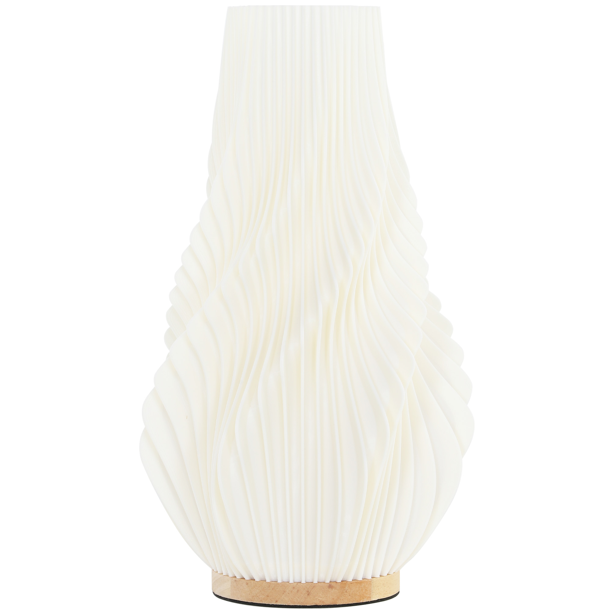 Smart Tischlampe mit App-Steuerung, Alexa-kompatibel, Kunststoff, Holz, Weiß