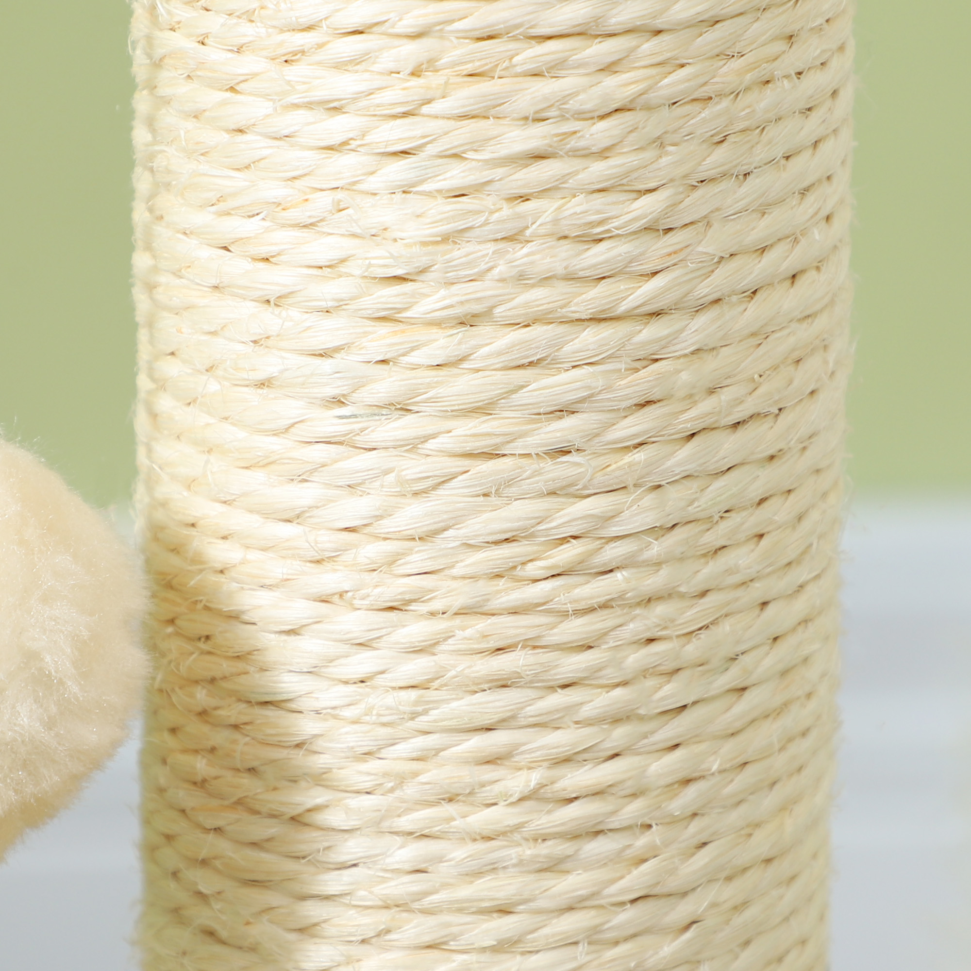 Katzen-Kratzbaum, 49 cm, Sisal-Kratzpfosten, Kugelbahn, Spielball, Spielfeder, 4-in-1-Design, Eiche, Weiß