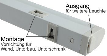 LED Unterbauleuchte "CT-LSW 56" 56cm, 913lm, 8 Watt, 2700K + 4000K schaltbar