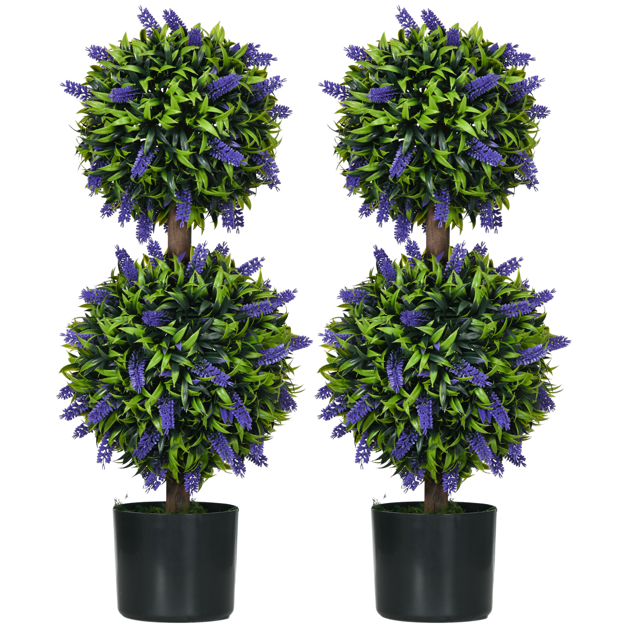2er-Set Künstliche Pflanzen, UV-beständige Kunstpflanze im Blumentopf, 70 cm Zimmerpflanze für Wohnzimmer, Garten