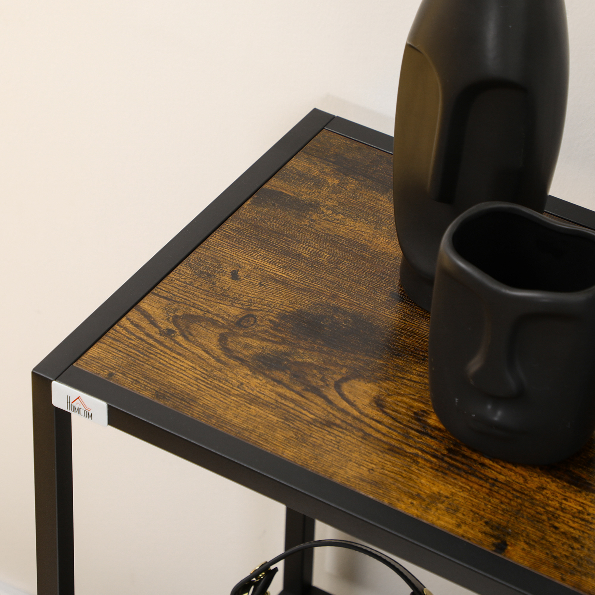 Regal, Konsolentisch, Industrial Design, 4 Böden, Stahlrahmen, 99,6 x 33,6 x 74 cm