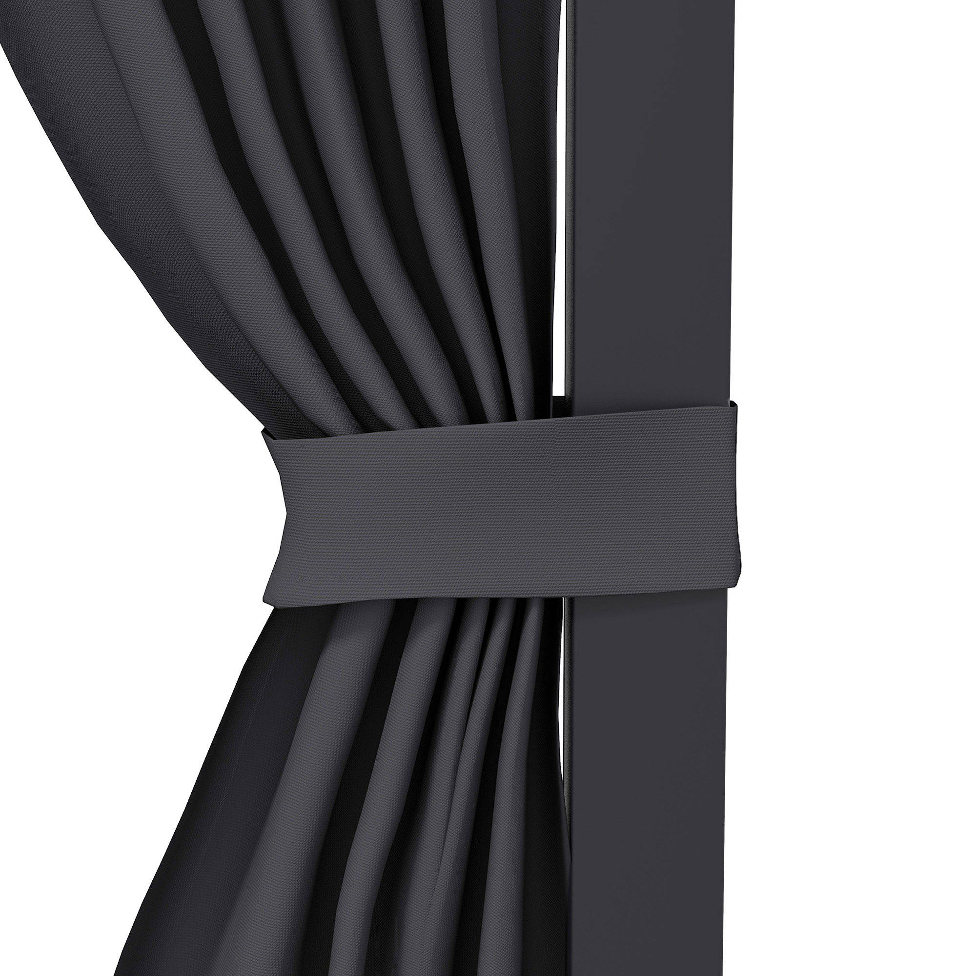 Gartenpavillon, Pergola, mit Schiebedach, Vorhängen, Aluminiumrahmen, dunkelgrau, 3,65 x 2,55 x 2,05 m