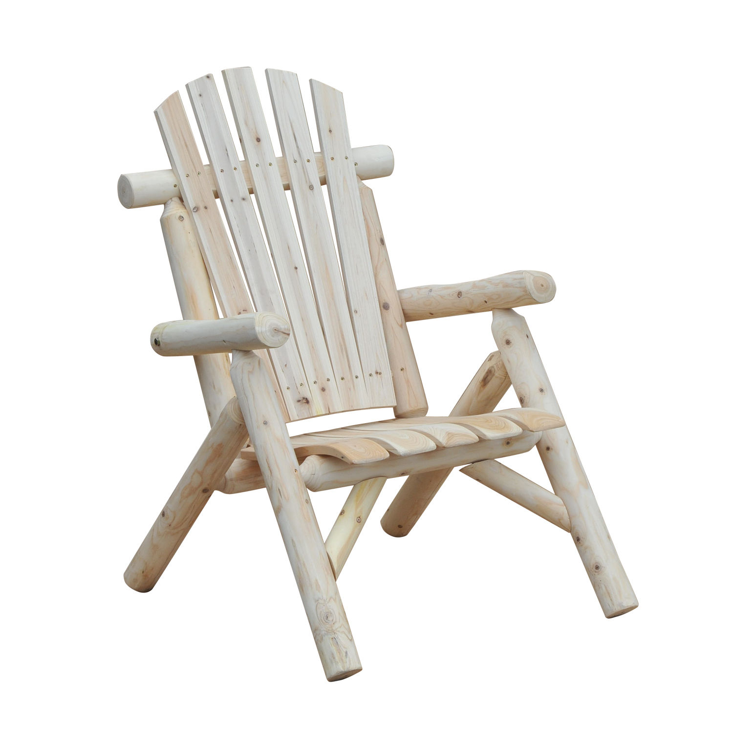 Adirondack Gartenstuhl Gartensessel Holzstuhl Hochlehner mit Armlehne Tannenholz Natur 83 x 68 x 101 cm