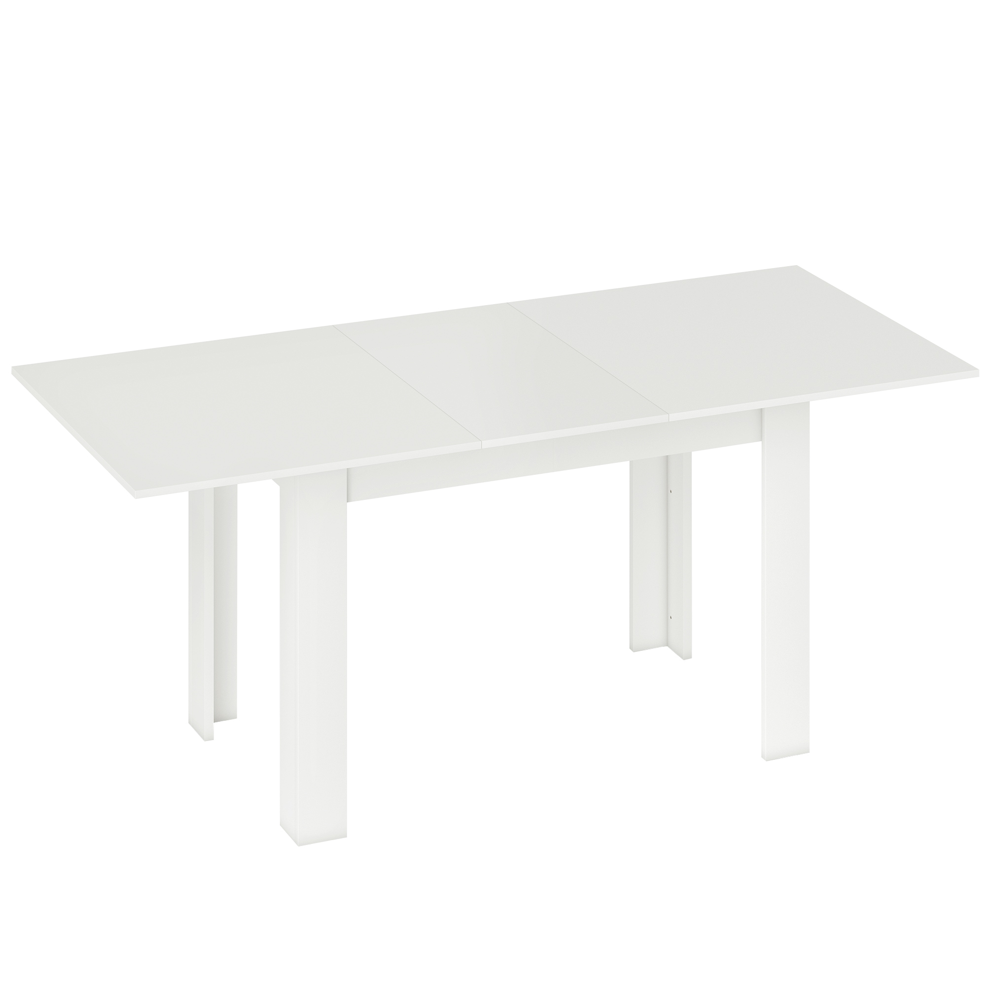 Esstisch ausziehbar, 140/180 x 80 cm Küchentisch für 6-8 Personen, für Küche, Esszimmer, Weiß