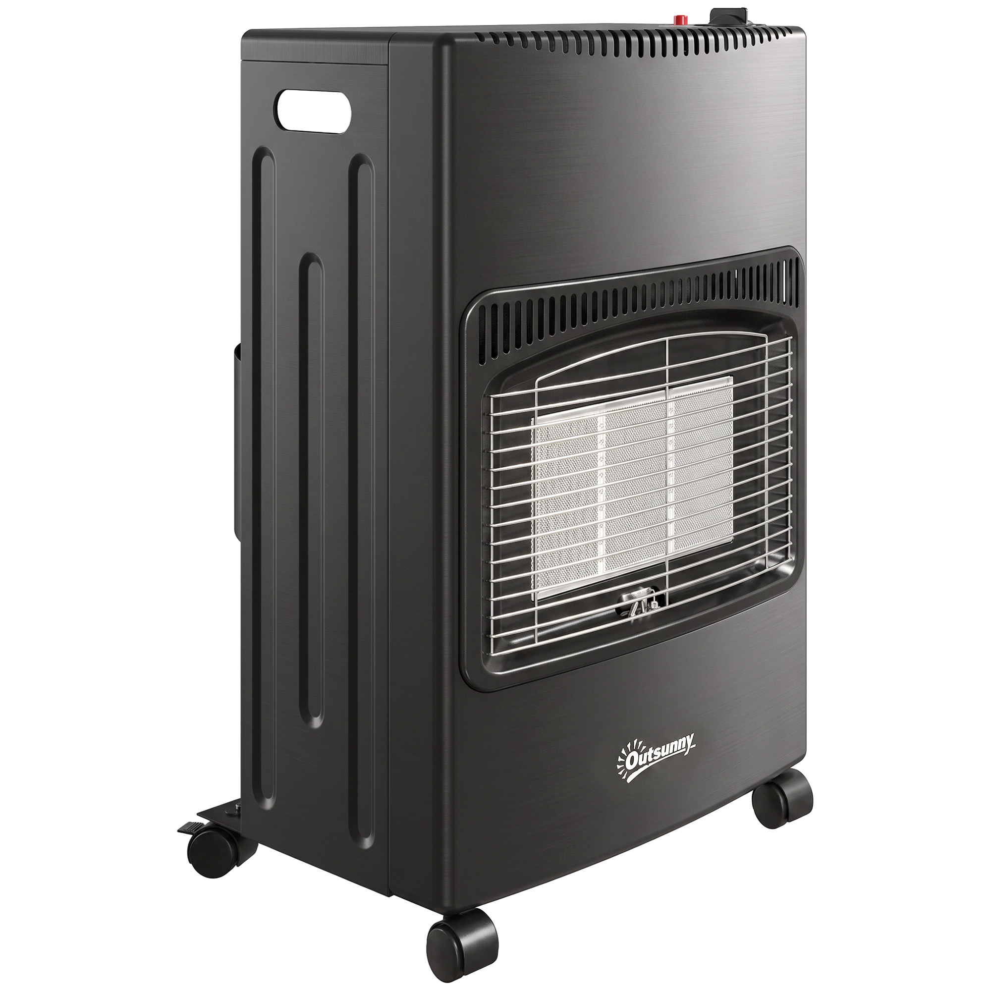 Gas Heizstrahler Outdoor 1,5-4,2 kW Klappbar Terrassenheizer mit Rollen Schutzhülle 3 Leistungsstufen Schlauch