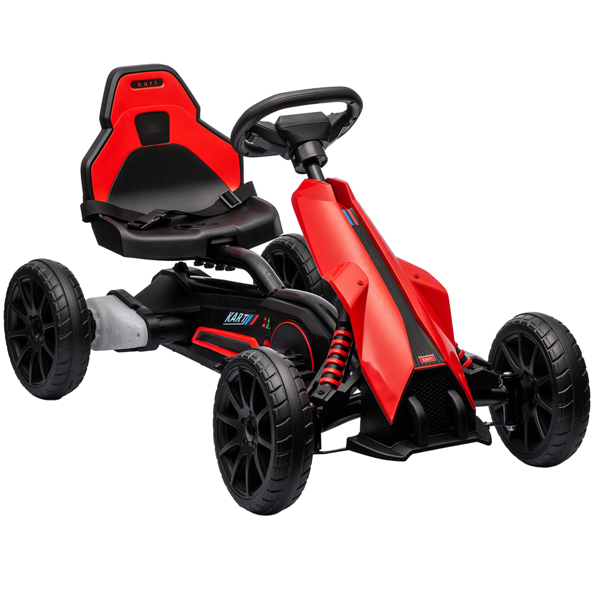 Elektro Go-Kart für Kinder 3-5km/h Gokart mit 2-Fach verstellbarem Geschwindigkeit, Sicherheitsgurt, EVA-Räder für 3-8