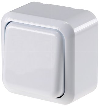 FASKO Wechsel-Schalter, AP, Weiß / 250V~/ 10A, Aufputz, Schraubanschluss