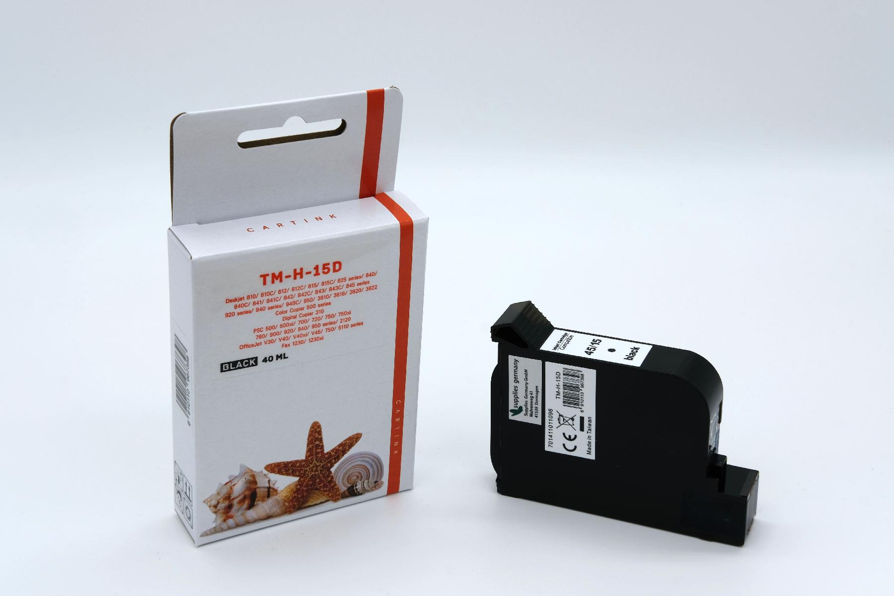 45ANEW alternativ Tinte black für HP / 51645A / 40ml
