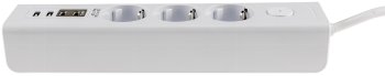 Steckdosenleiste mit Ladebuchsen für USB / USB-A /USB-C,3-fach, weiß, 1,5m Kabel