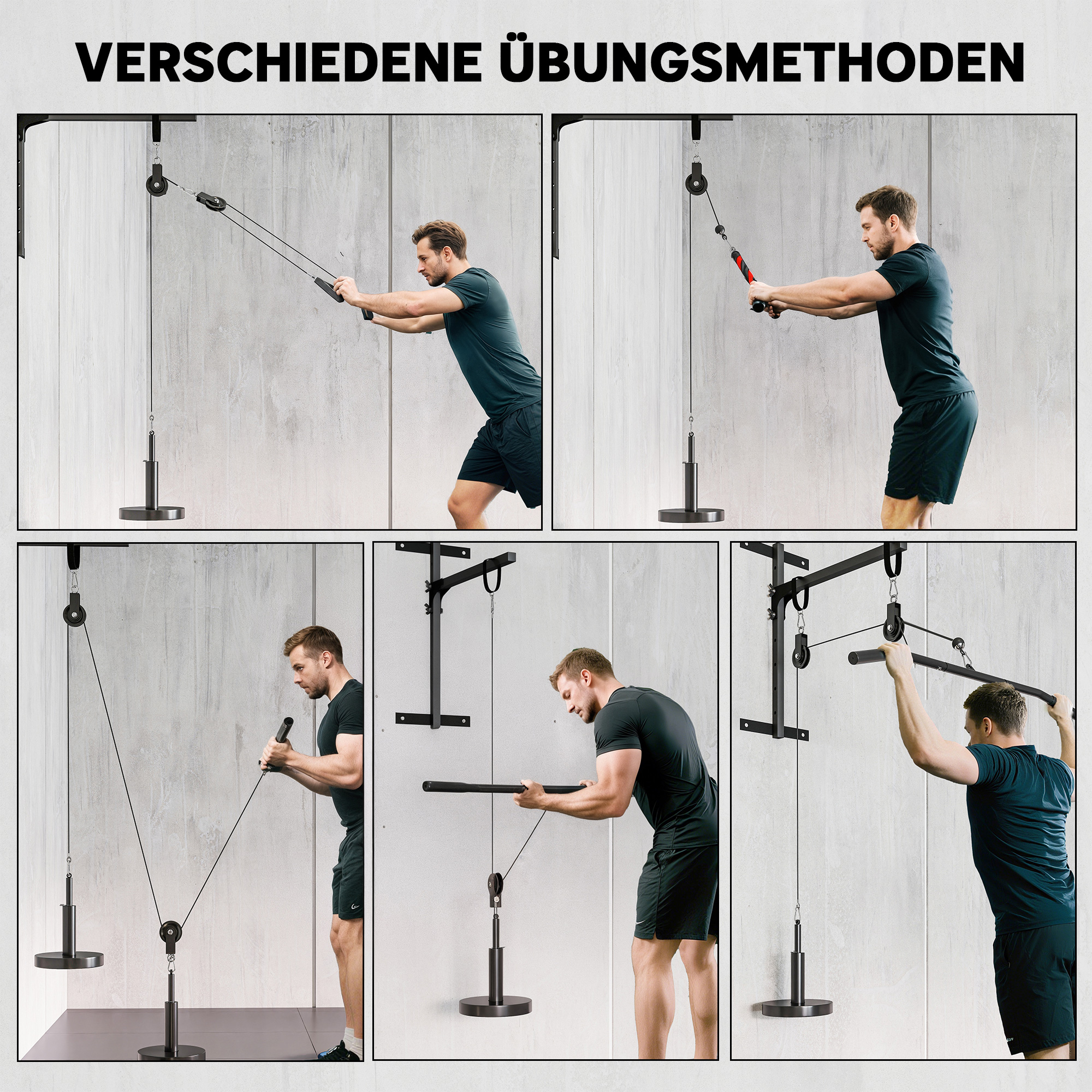 Fitness Latzug Gym Fitnesssgeräte  Kabelzug Pulley System Arm Krafttraining für Zuhause