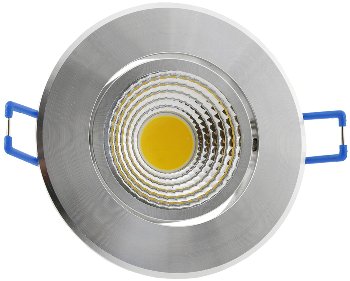 LED-Einbauleuchte "COB-5", 5W, 420lm / ALU, 3000K, 75°, Ø85xT47mm, Rahmen chrom