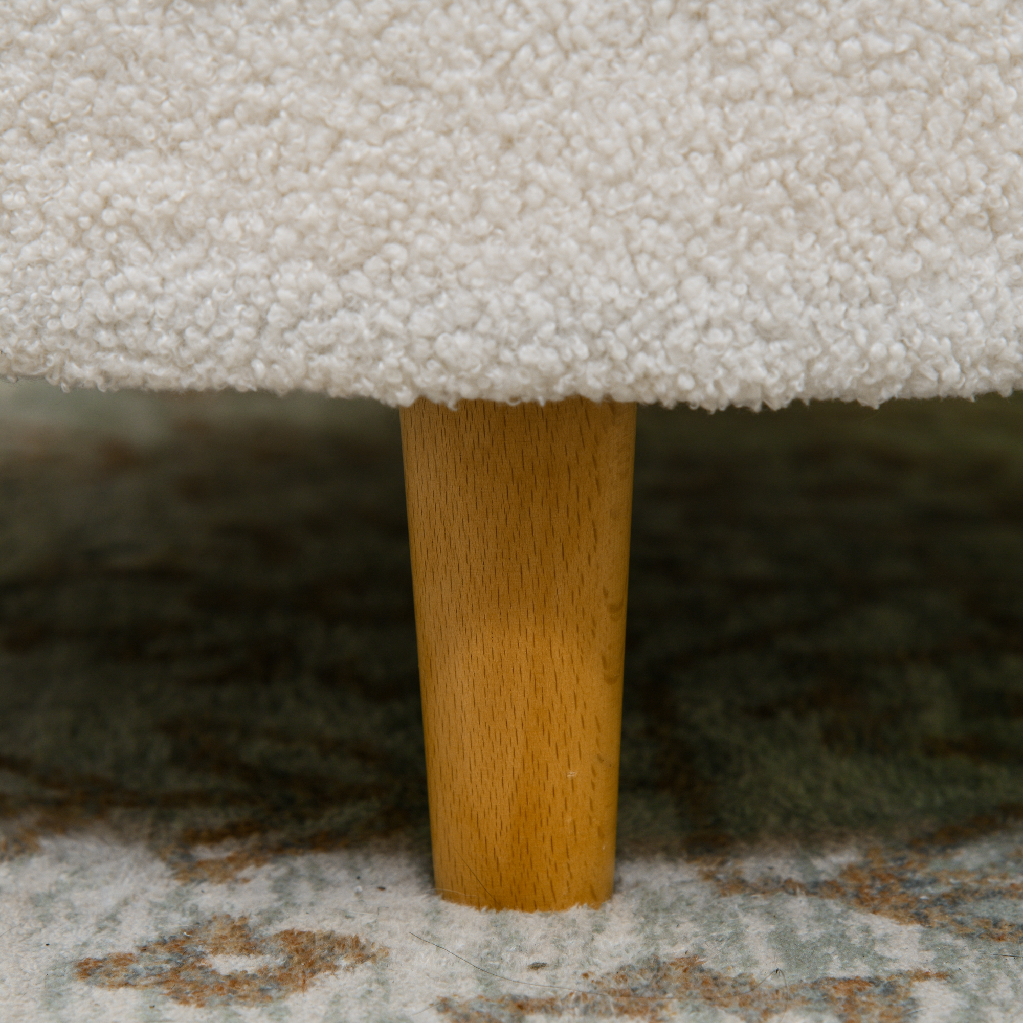 Hocker Polsterhocker, Teddyfleece, versteckter Stauraum, umkehrbarer Deckel, 56 cm x 56 cm x 42 cm, Weiß