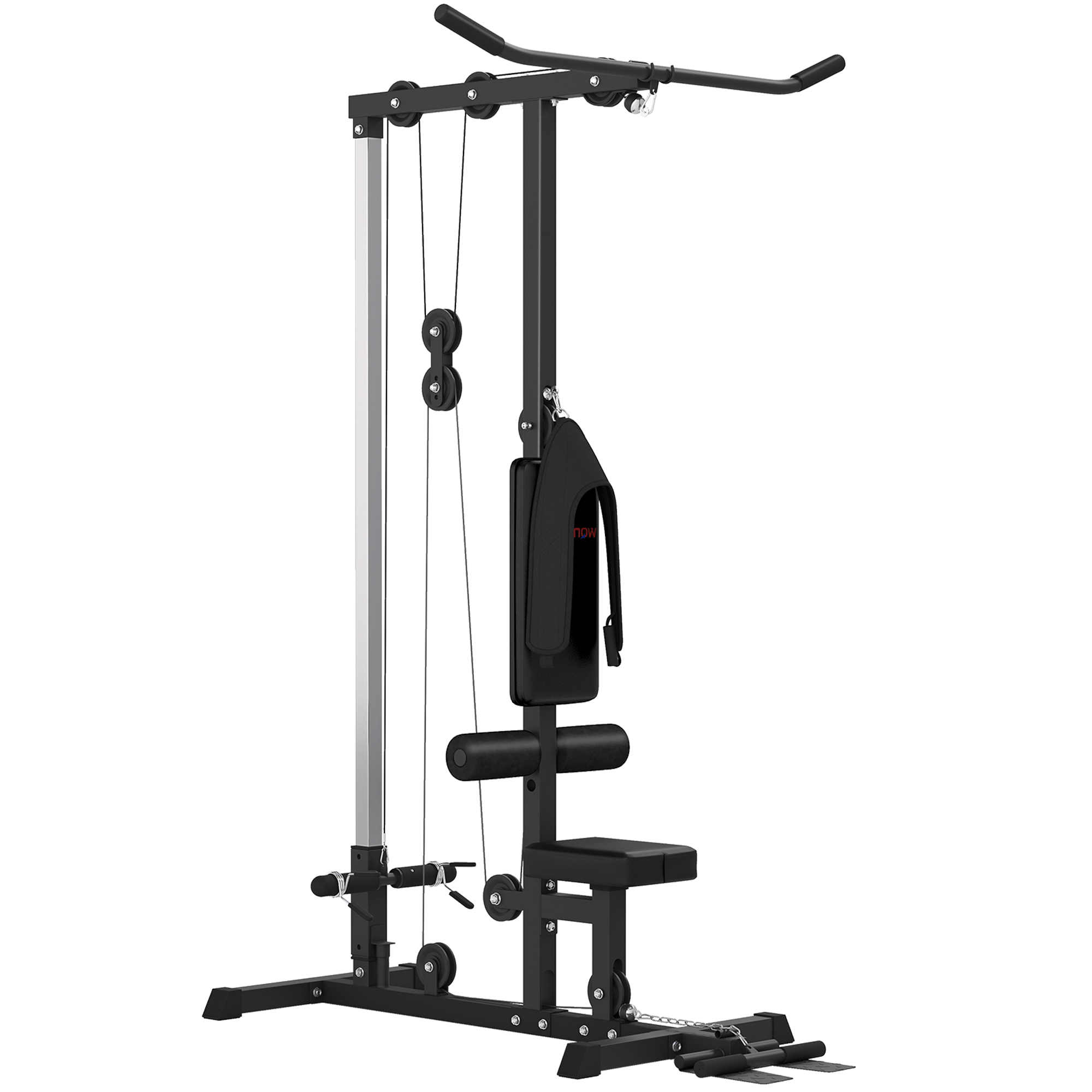 Kraftstation für Zuhause, Ruderzüge, ohne Gewichte, Fitnessgerät für Zuhause, Stahl, Kunstleder, Schwarz Kraftstation für Zuhause, Ruderzüge, ohne Gewichte, Fitnessgerät für Zuhause, Stahl, Kunstleder, Schwarz