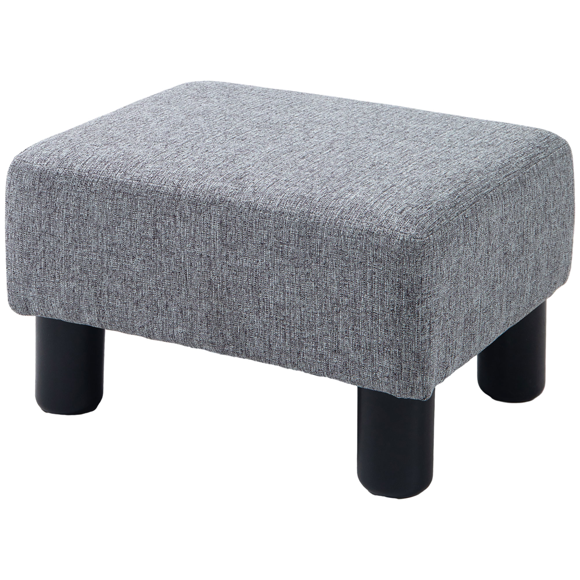 Hocker mit Stoffbezug in Leinenoptik, bis 110 kg, hellgrau, 40 x 30 x 24cm