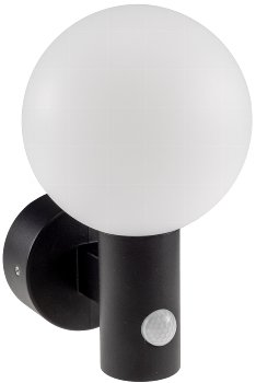 LED Wandleuchte "LAMU" mit PIR-Sensor / IP65, 15W, schwarz, 3000k / warmweiß