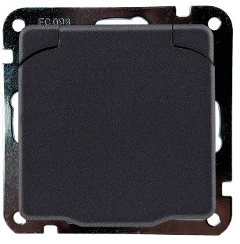 MILOS Schutzkontakt-Steckdose IP40 / 250V~/ 16A, mit Deckel, UP, anthrazit