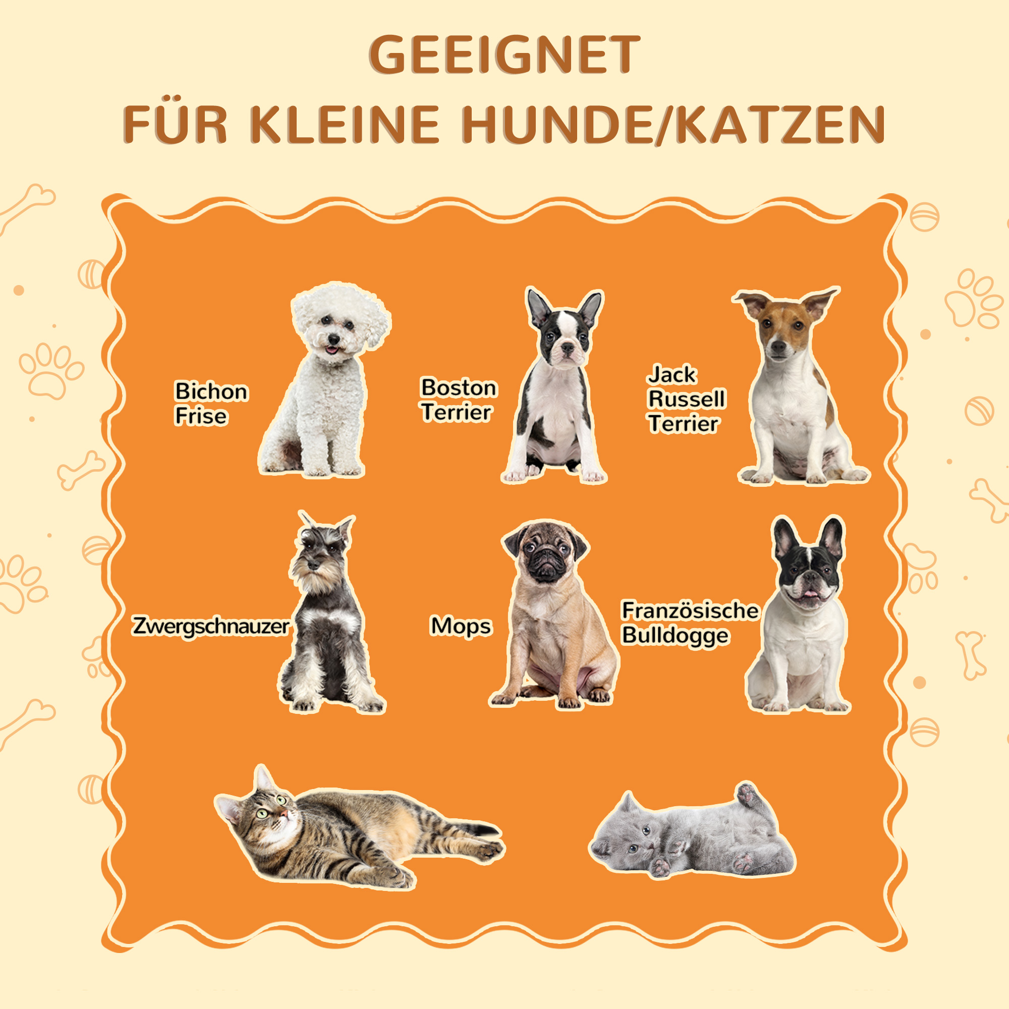 Haustiertreppe Hundetreppe, 3 Stufen, Kiefernholz, 79 cm x 38,5 cm x 45 cm, Natur + Weiß
