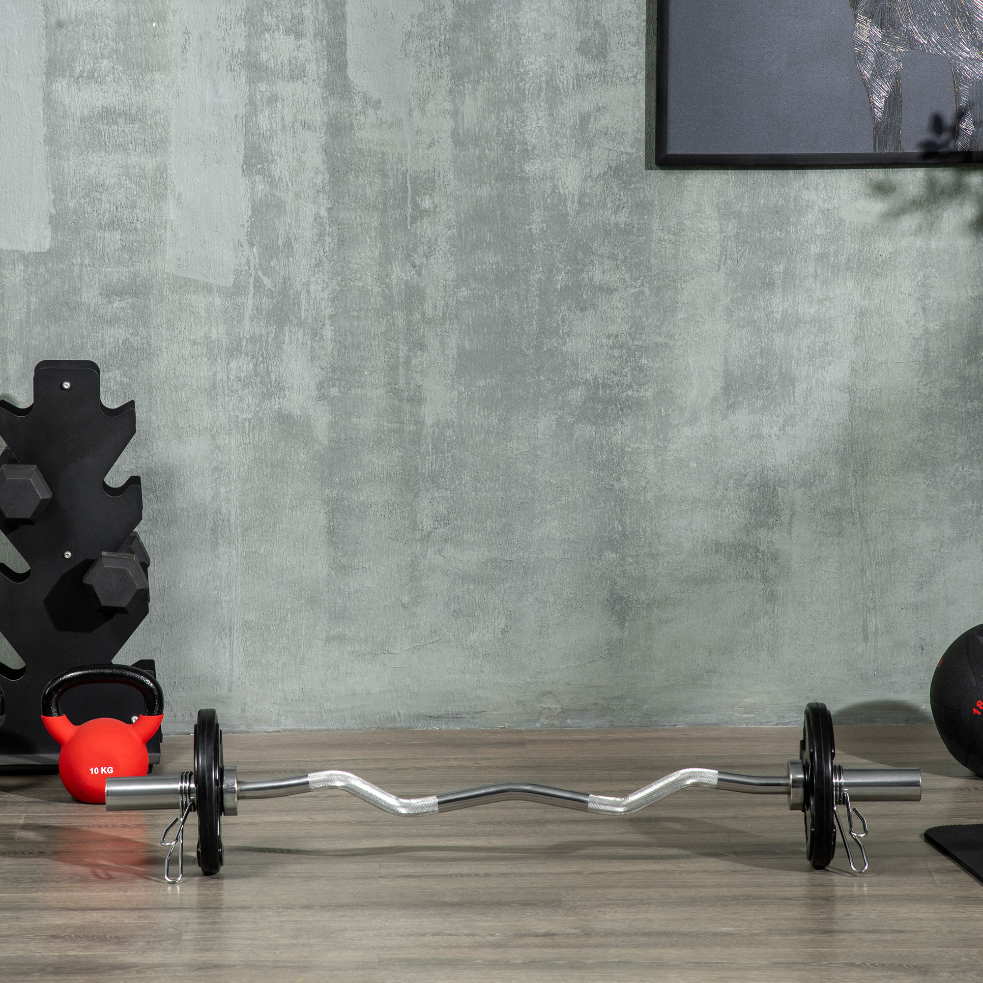 Hantelscheibe, 2er-Set, 10 kg pro Scheibe, drei Griffe, bodenschonender Gummimantel, Metall