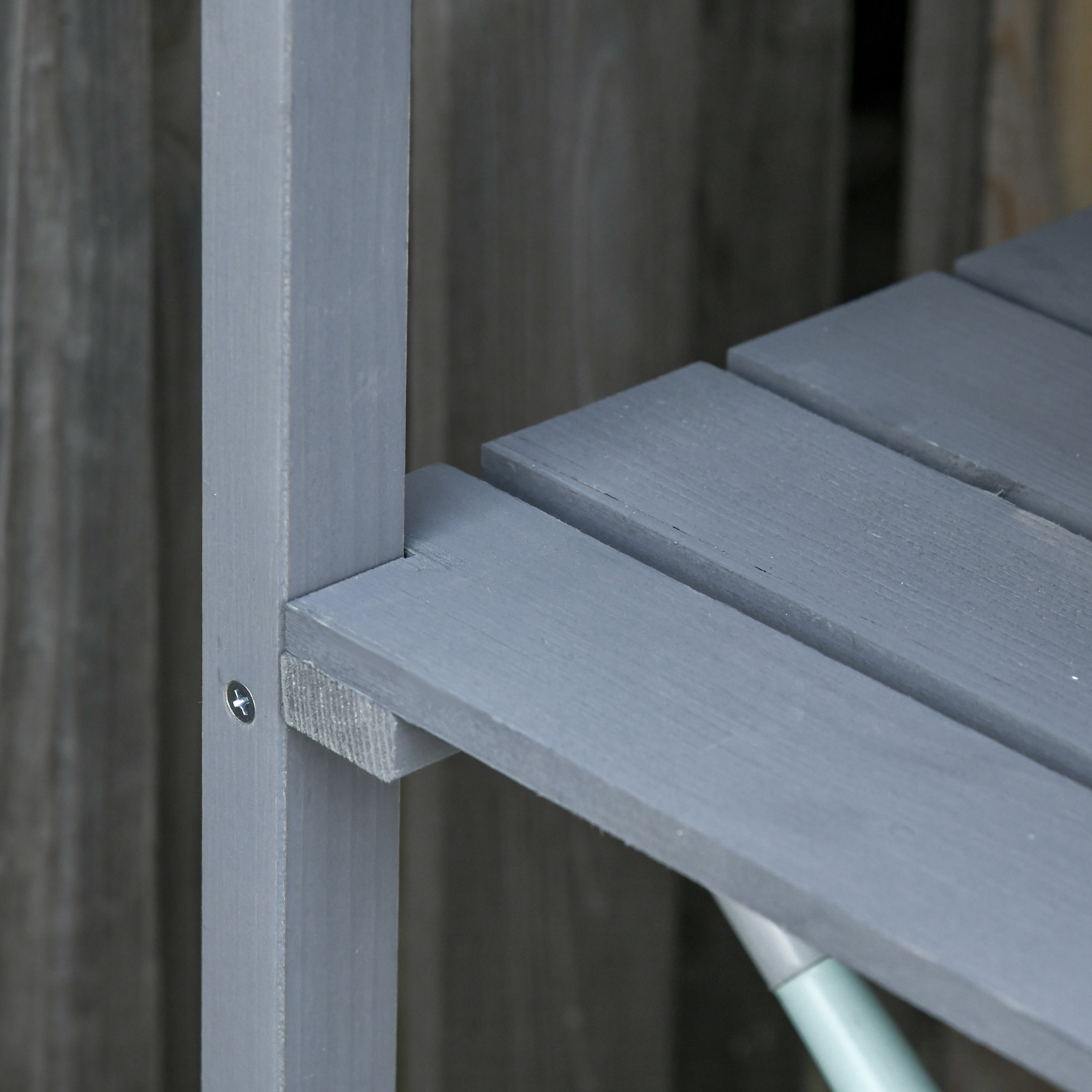 Pflanztisch Gärtnertisch Blumentisch mit Metall Arbeitsfläche Garten Holz Grau 76 x 37 x 89 cm