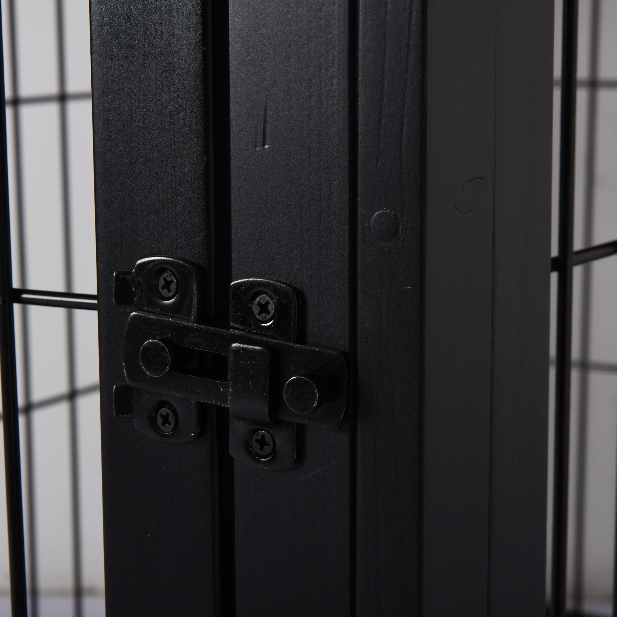 Transportbox für Hunde 58,5 cm x 81 cm x 66 cm Türen, MDF-Holz Eisen, 58, 5 cm x 81 cm x 66 cm, Schwarz