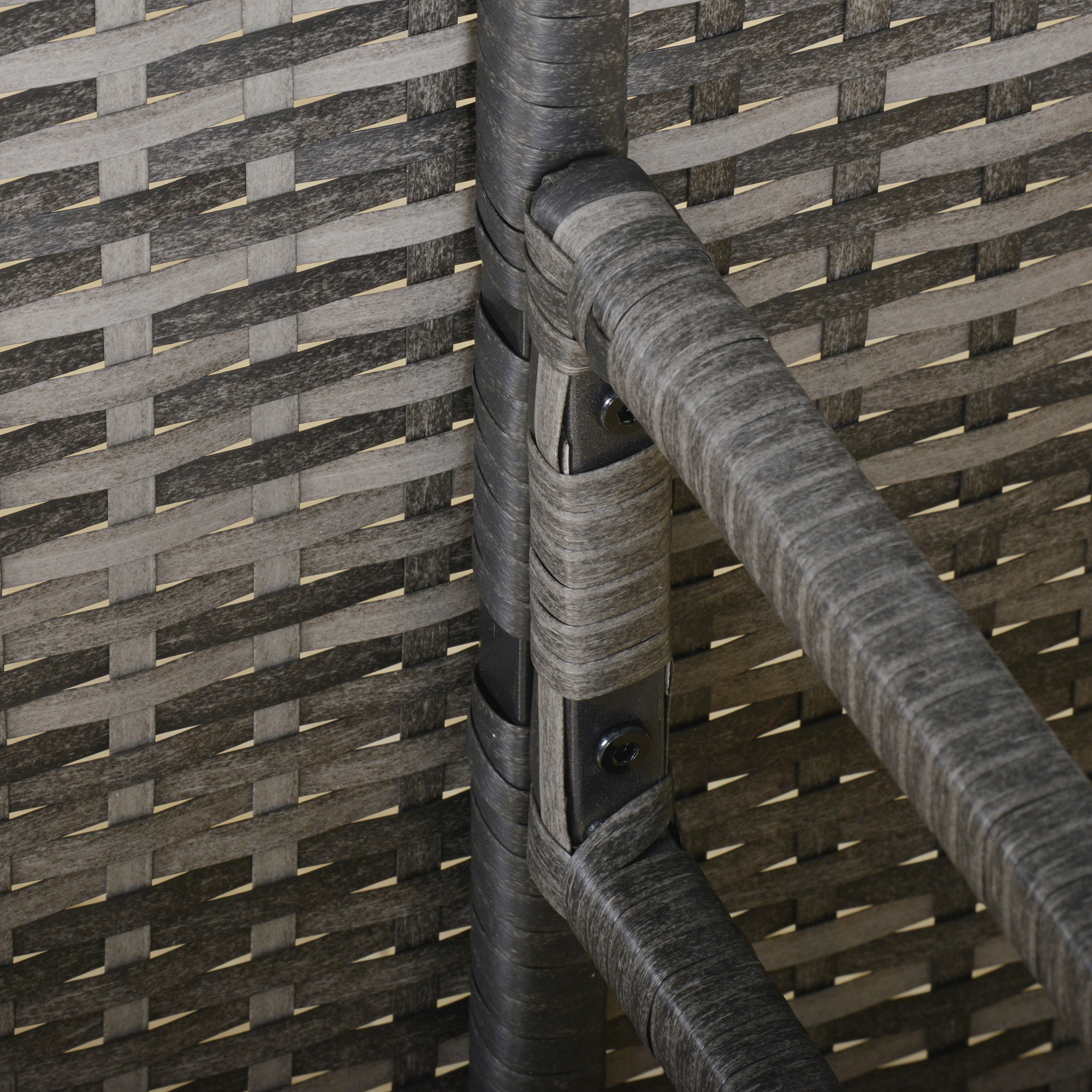 Gartenmöbel-Set aus PE-Rattan, für 5 Personen, Rattan-Lounge-Set, abnehmbare Polster, Grau + Braun