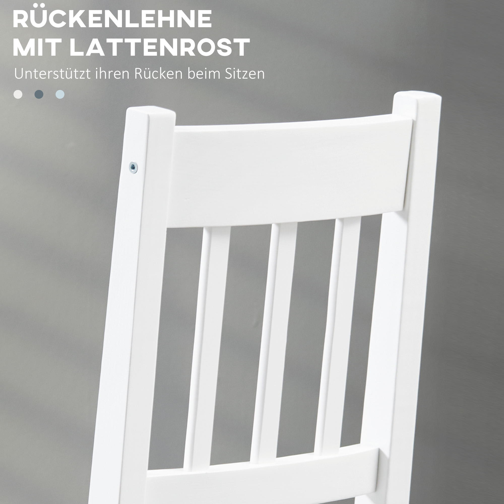 2er-Set Esszimmerstühle Küchenstühle Stühle, Massivholz, 41 cm x 46,5 cm x 85,5 cm, Weiß