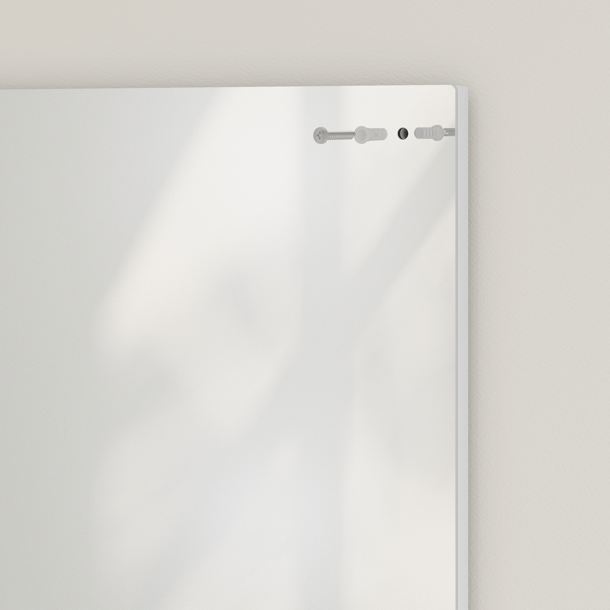 Badspiegel 50 x 60 cm Wandspiegel mit Regal, Badezimmerspiegel für Eingangsbereich, Flur, Weiß