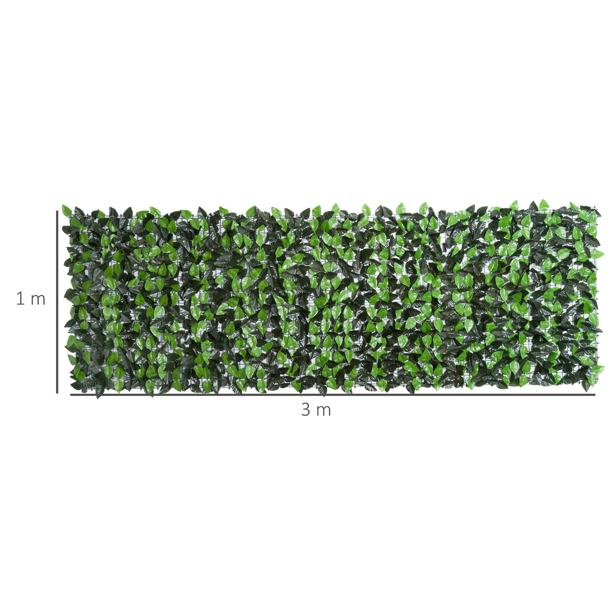Kunsthecke Kunspflanze Kletterpflanze, Outdoordekoration,  realistisches Aussehen, 300 cm× 100 cm, Dunkelgrün