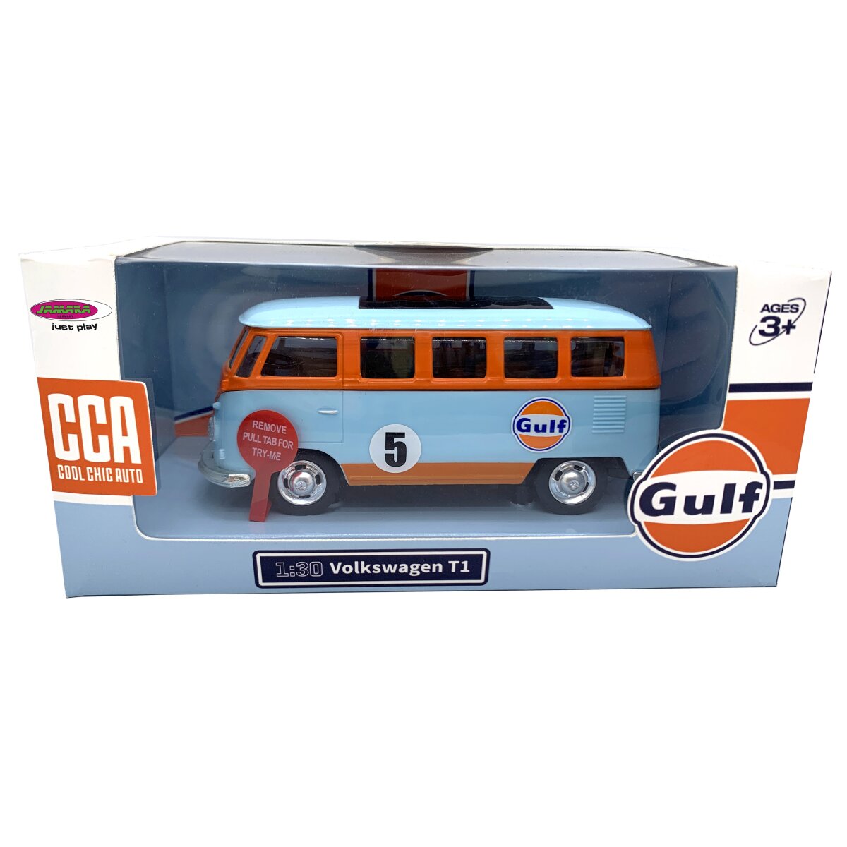 Volkwagen T1 Diecast 1:30 hellblau inkl. Knopfzellen