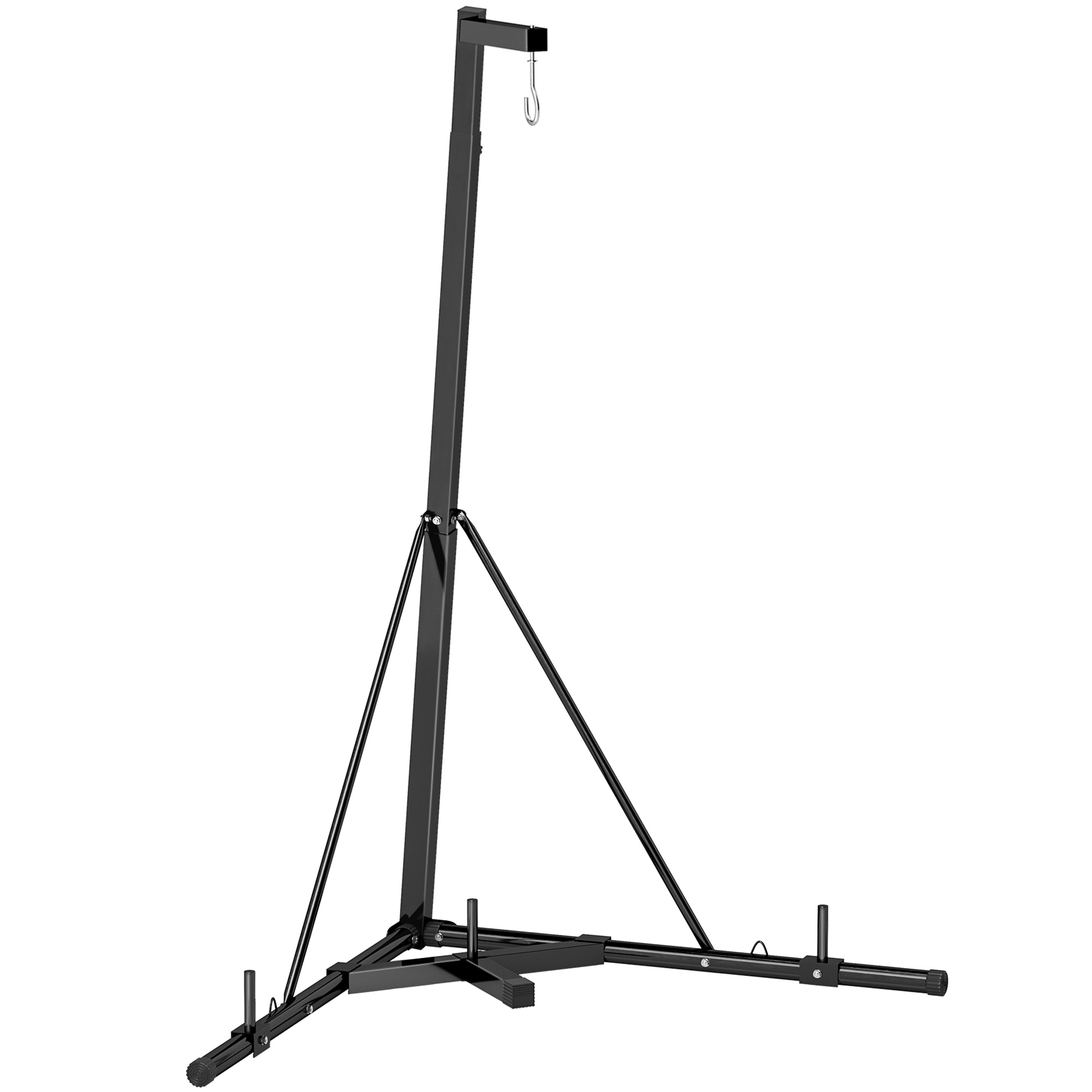 Boxsackständer, Boxsackhalterung, höhenverstellbar, freistehend, klappbar, Stahl, 170 x 90 x 225 cm, schwarz