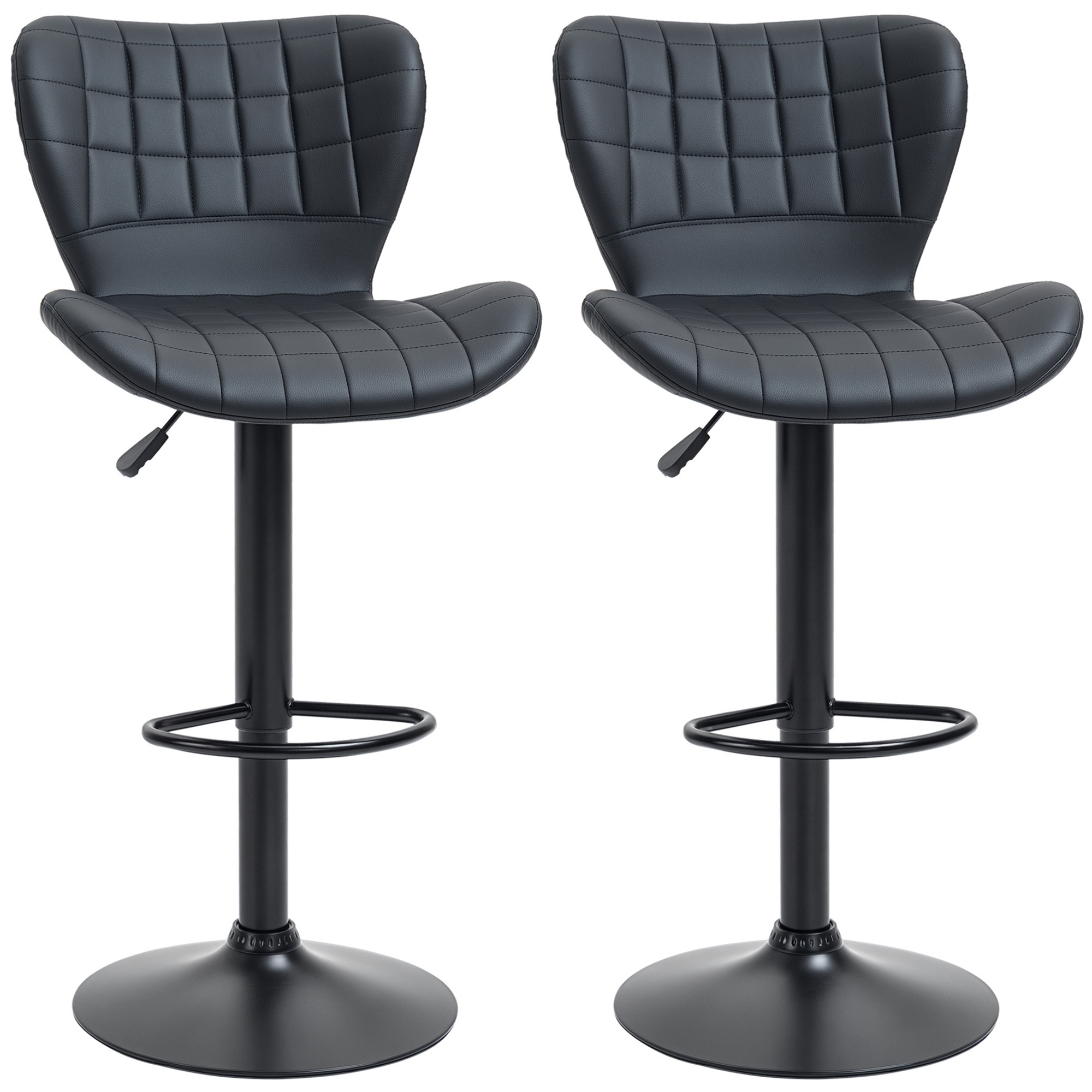 2-er-Set Barhocker Retrodesign 47 cm x 51,5 cm x 89-109 cm Schwarz 2-er-Set Barhocker Retrodesign 47 cm x 51,5 cm x 89-109 cm Schwarz