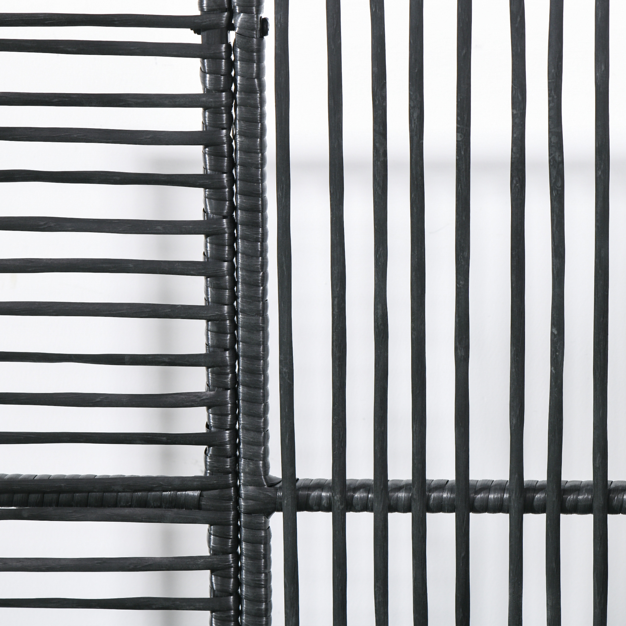 Blumenkasten mit Spalier, wetterfest, Polyrattan, 103 x 103 x 29 cm, Schwarz