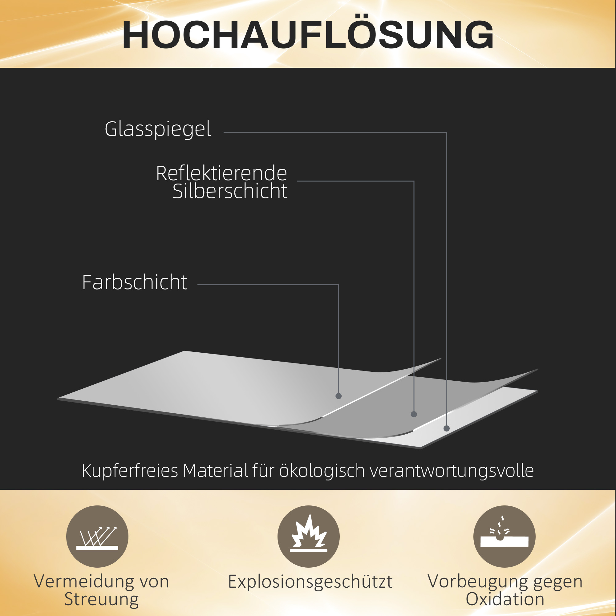 Ganzkörperspiegel mit LED, dimmbar, Touchsensor, Speicherfunktion, silber, 40x120 cm