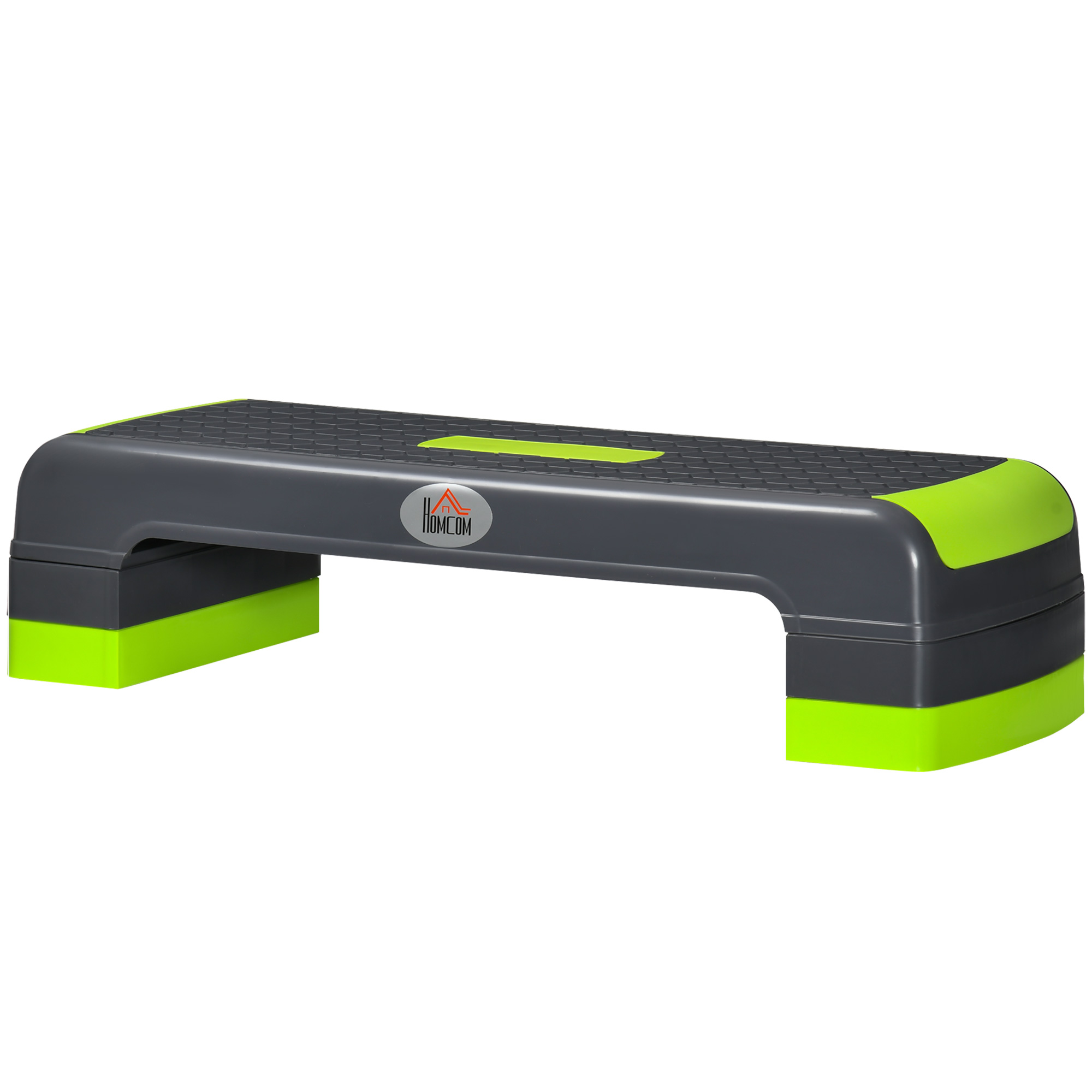 Aerobik-Stepper, 3-stufig höhenverstellbar, bis 150 kg, 78 x 28 x 20 cm, Grau/Grün