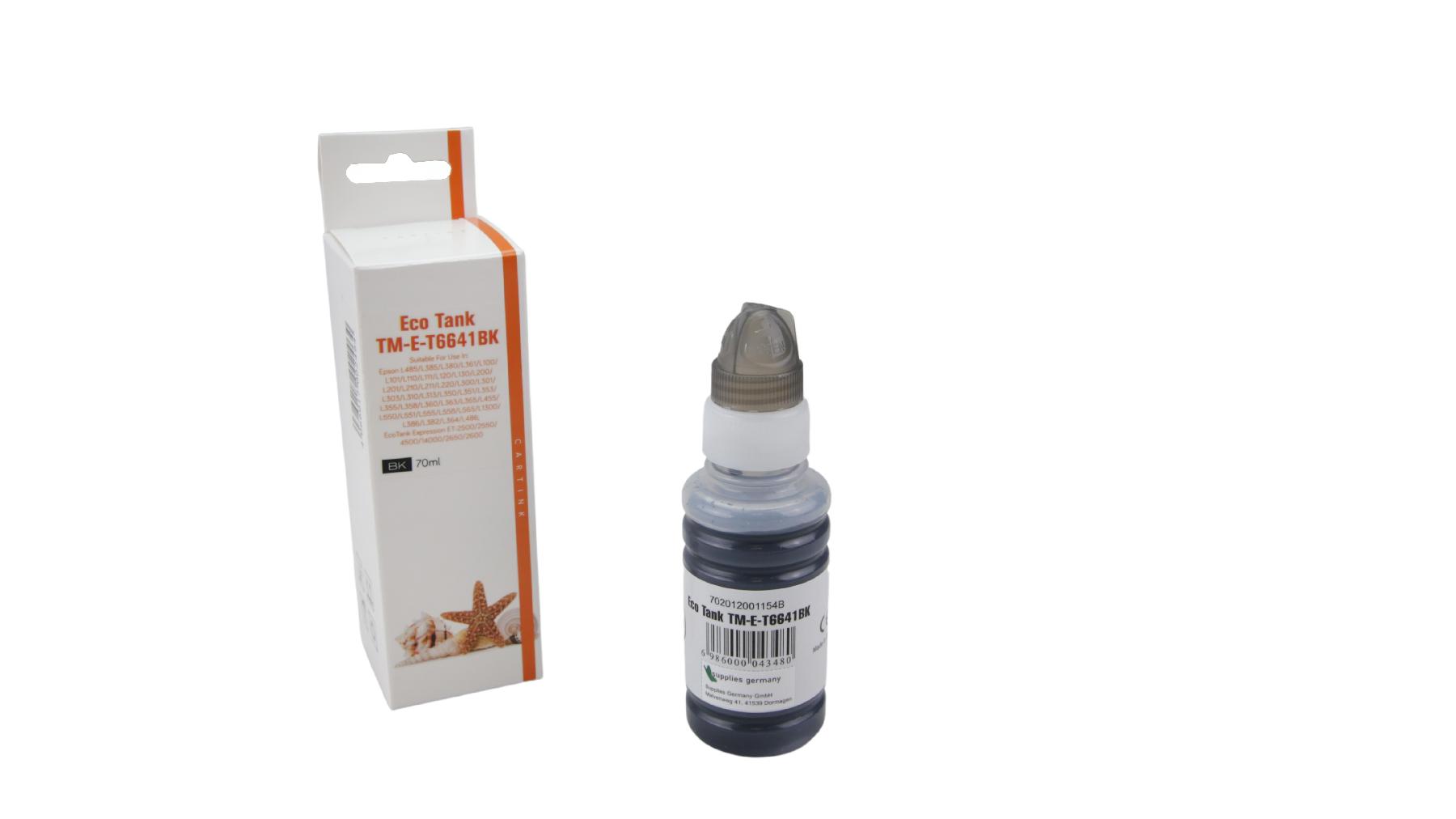 T6641BK Eco Tank Nachfüllflasche black für Epson / T6641BK / 70