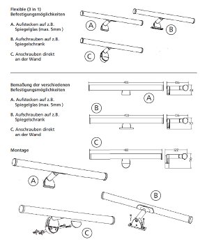 LED Spiegelleuchte IP44 "Banheiro 6A" / 230V, 6W, 780lm, 40cm, 2900K warmweiß