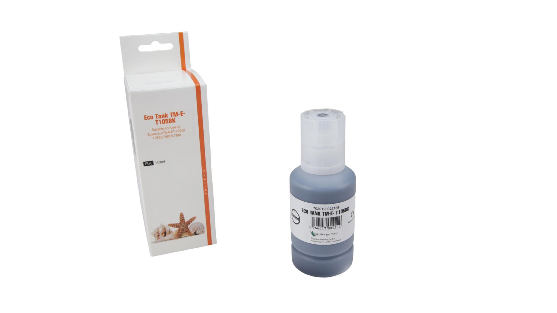 T105BK Eco Tank Nachfüllflasche black für Epson / C13T00Q140 / 140