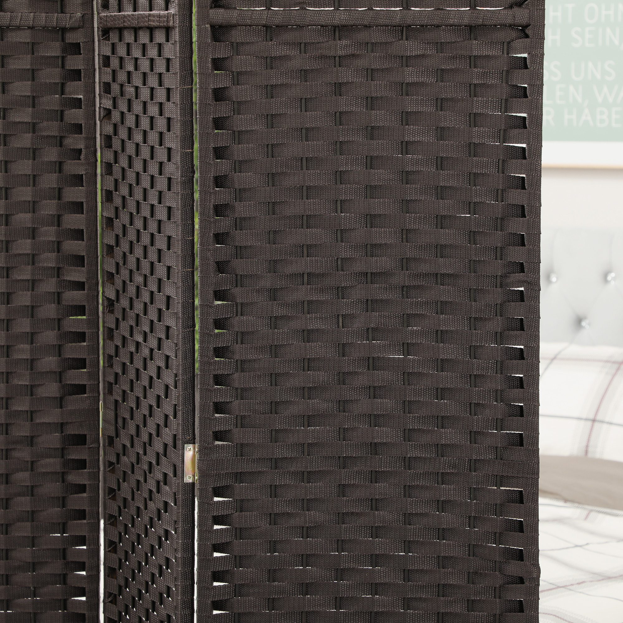 6-teiliger Raumtrenner, Faltbarer Sichtschutz, Sichtschutzwand für Wohnzimmer, Schlafzimmer, Homeoffice, Braun