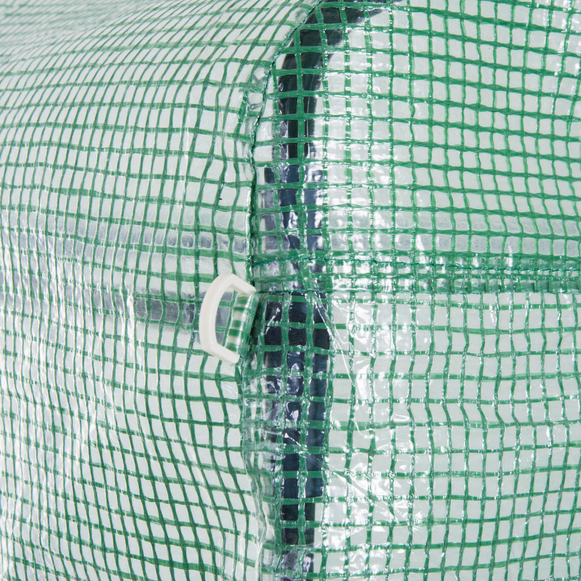 Foliengewächshaus, Treibhaus, begehbar, Netzfenster, Metallrahmen, 4x3x2m, Grün