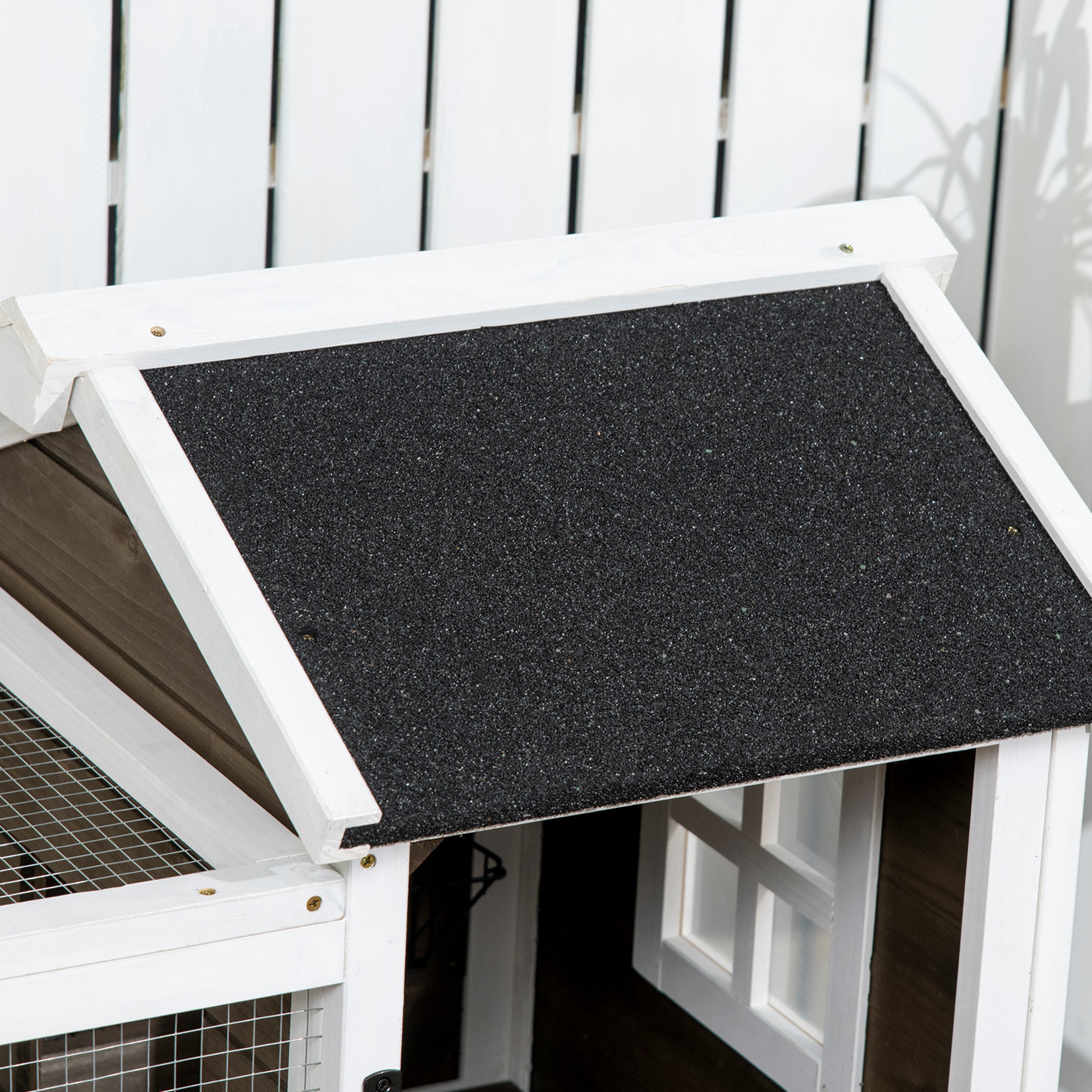 Kleintierstall für Zwergkaninchen, Meerschweinchen, mit Rädern, 108 x 58 x 73,5 cm, Kaffee