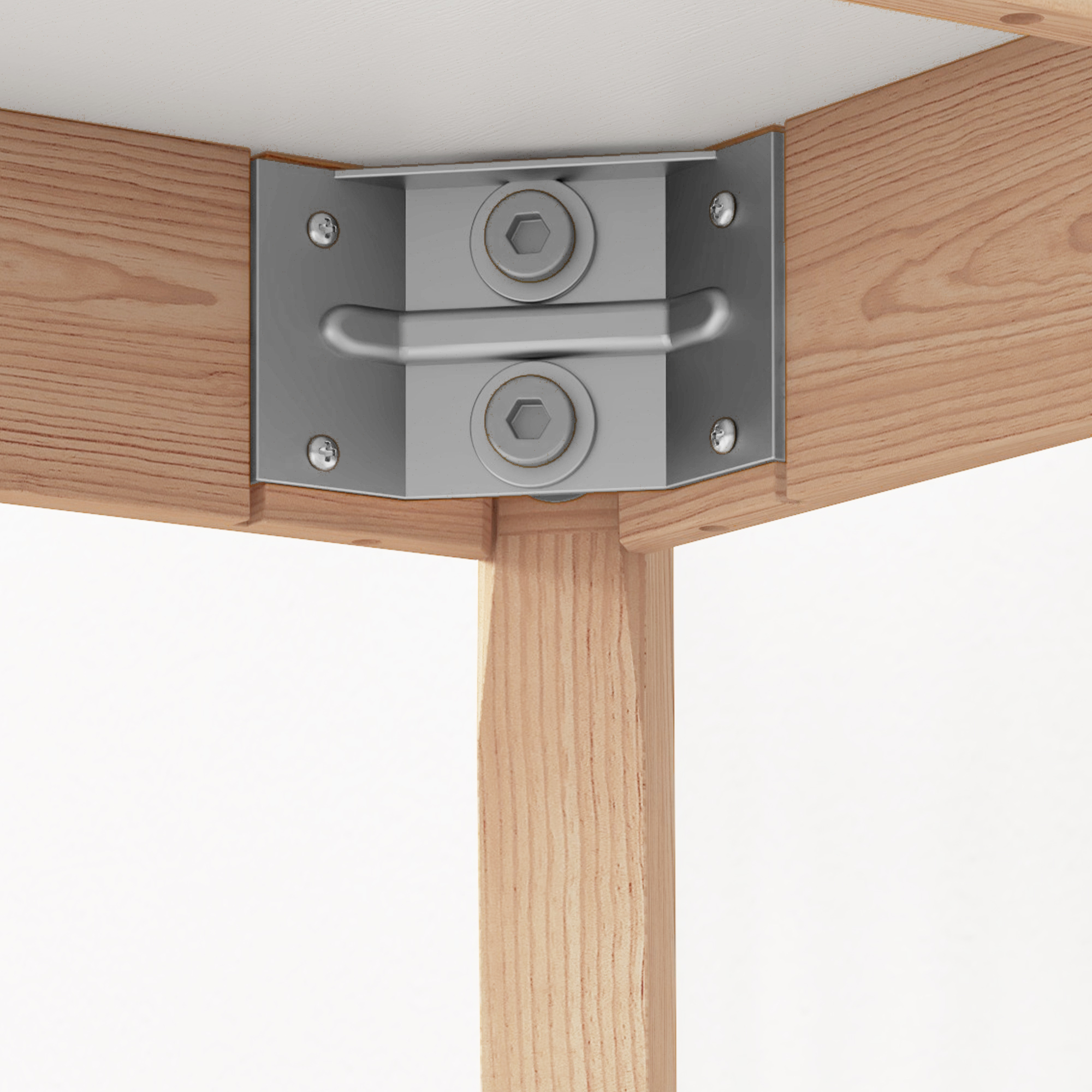 Esstisch Küchentisch runder Tisch, Skandi-Design, 75 cm x 75 cm x 76 cm, Weiß + Natur